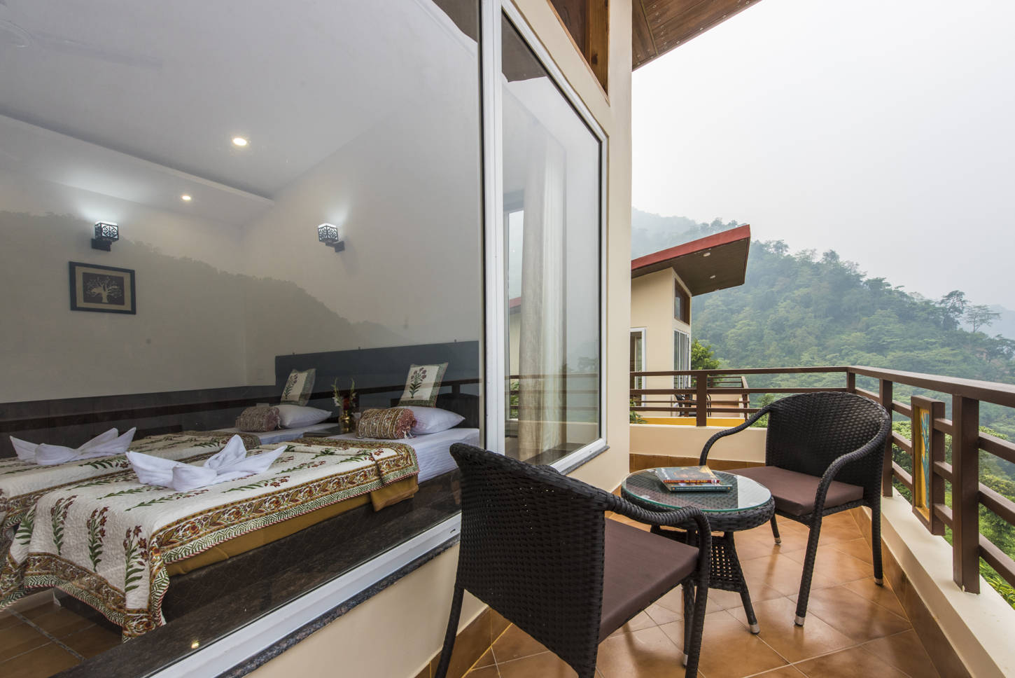 Luxury Hotel Room in Rishikesh Himalayas at Veda5 Ayurveda Yoga Retreat