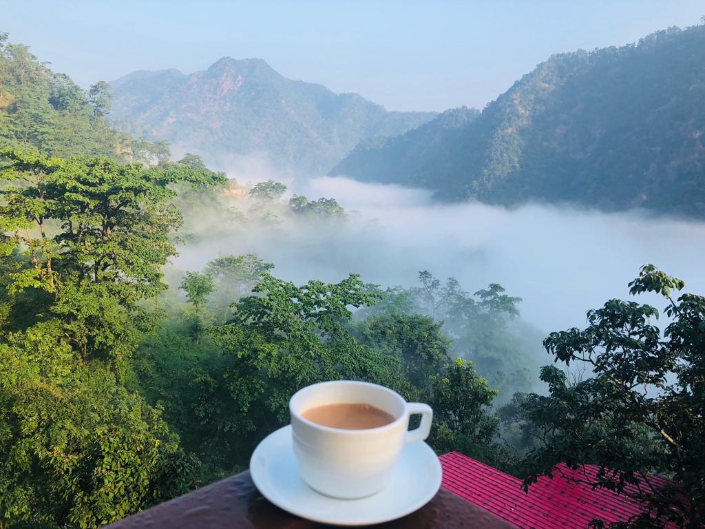Ayurvedic Tea in Rishikesh Himalayas at Veda5 Luxury Ayurveda Yoga Retreat in India