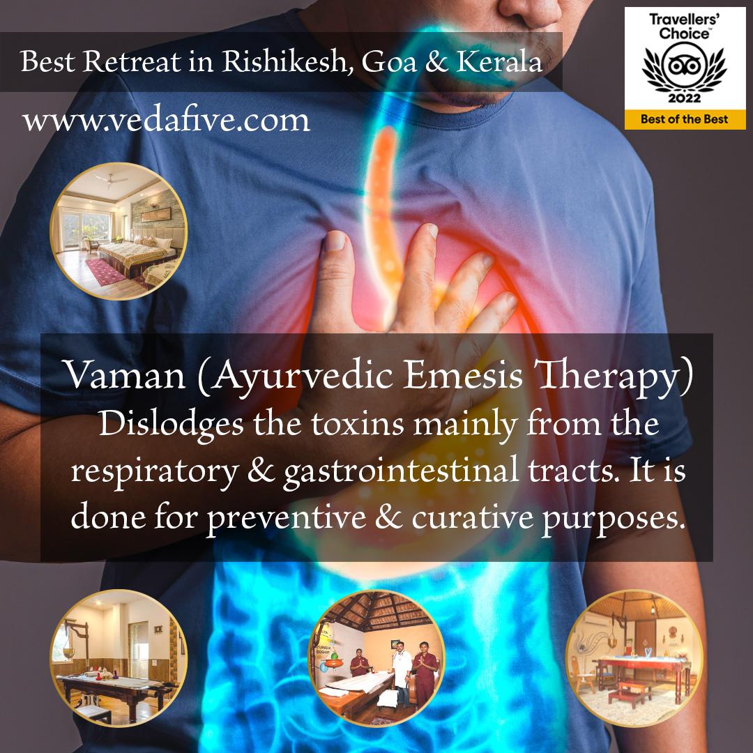 Vaman Emesis Therapy by Veda5 Ayurveda & Yoga Wellness Retreat in Rishikesh, Kerala & Goa, India