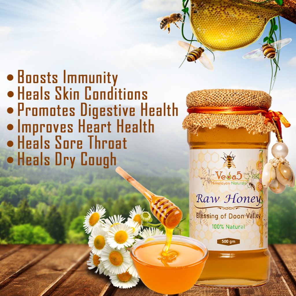 Veda5-Raw-Honey-100-Natural-No-Added-Sugar-Blessings-of-Doon-Valley-500gm-Benefits-1