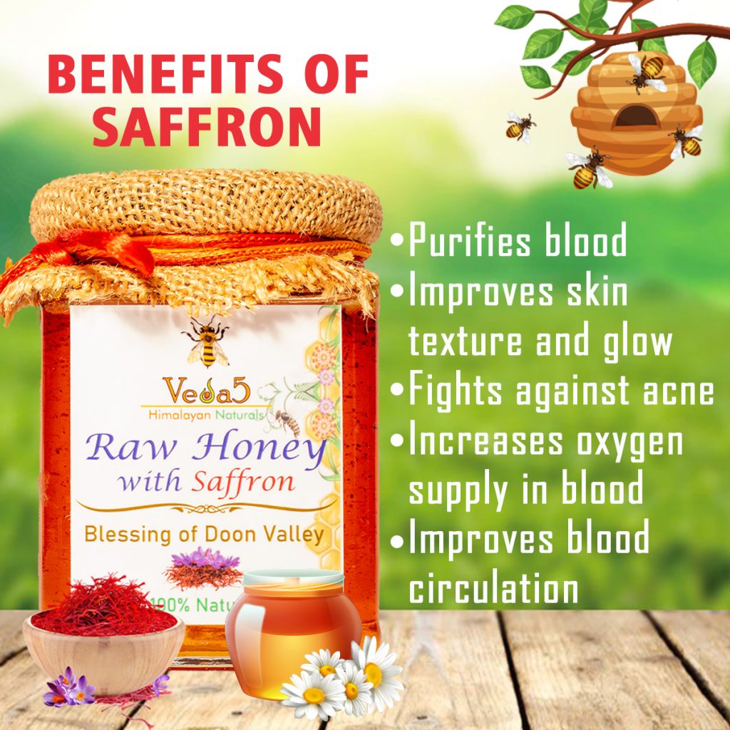 Veda5-Raw-Honey-with-Saffron-100-Natural-No-Added-Sugar-300gm-Benefits-of-Saffron