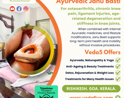 Janu Basti Treatment for Knee Joint at Veda5 Ayurveda Yoga Wellness Retreats in Rishikesh Kerala Goa India