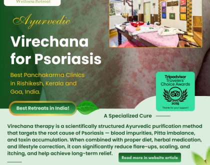 Virechana, a Panchakarma Treatment, for Psoriasis at Veda5 Ayurveda & Yoga Wellness Retreats in Rishikesh, Kerala & Goa, India