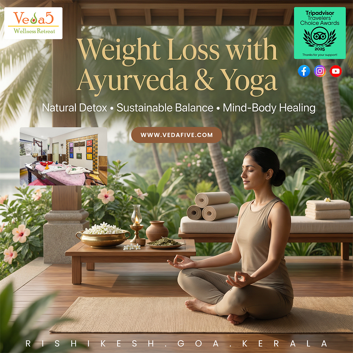 Weight Loss the Ayurvedic Way - A Scientific & Personalized Approach - Veda5 Ayurveda & Yoga Wellness Retreats in Rishikesh, Kerala & Goa, India