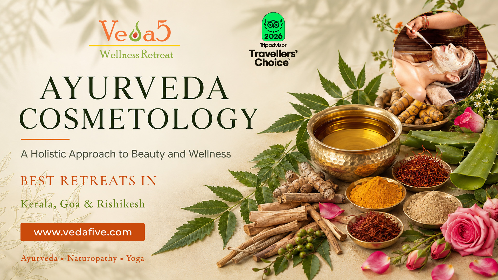 Ayurveda Cosmetology - A Holistic Approach to Beauty and Wellness - Veda5 Ayurveda Yoga Wellness Retreats in Rishikesh Kerala Goa India